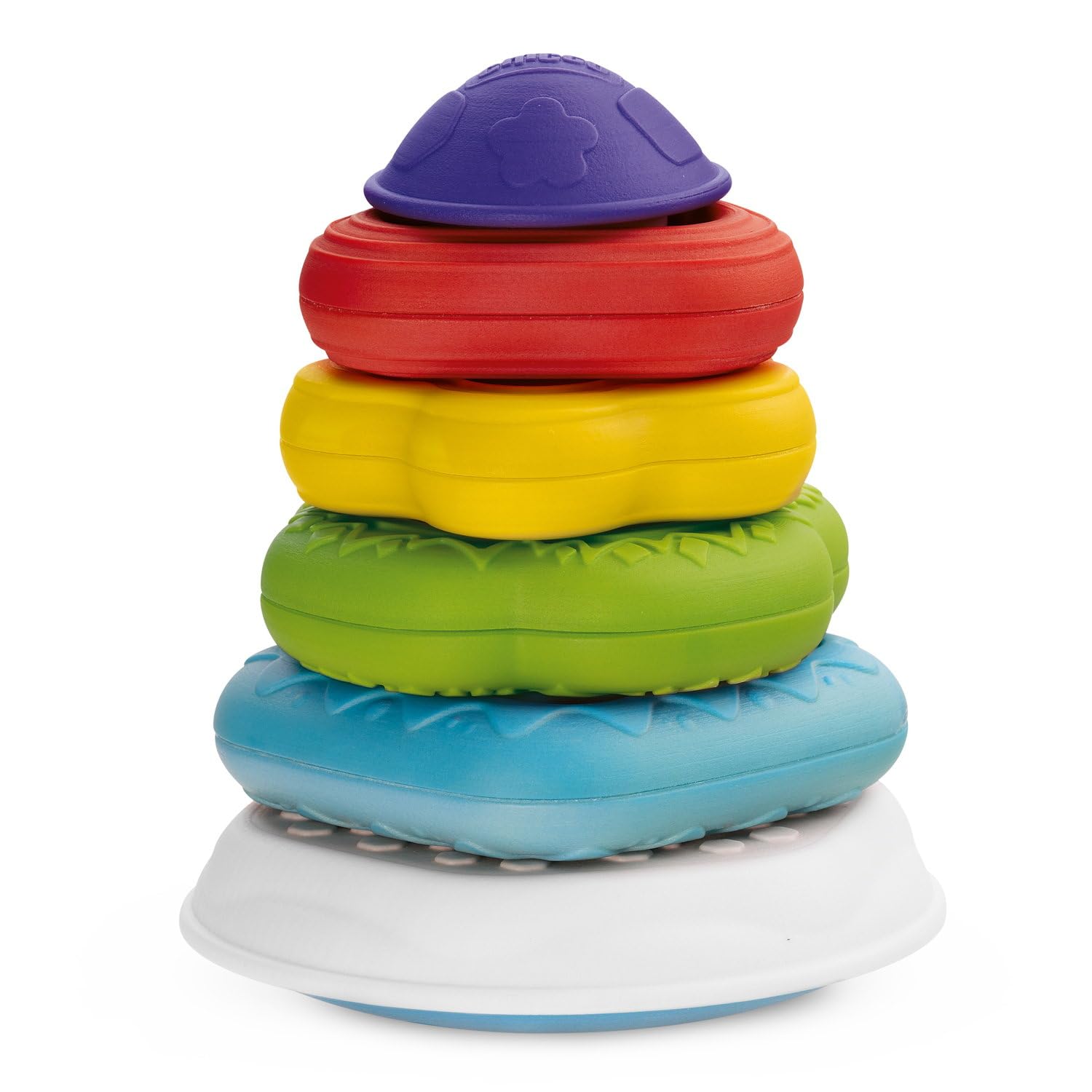 Chicco Torre Anelli 2in1 Gioco Impilabile, Centro attività, Gioco Forme Incastri e Texture Differenti, Sviluppo Manualità e Coordinazione, Regalo Bambino, 6-36 Mesi