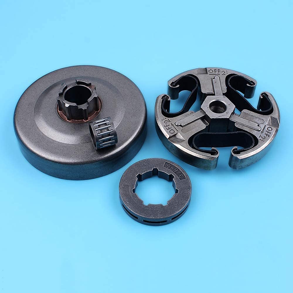Tambor de Embrague 3/8 "-8T Rim Sprocket Juego de cojinete de Aguja Compatible con Husqvarna 61 66266268 268XP 272 272XP Piezas de Repuesto para Motosierra