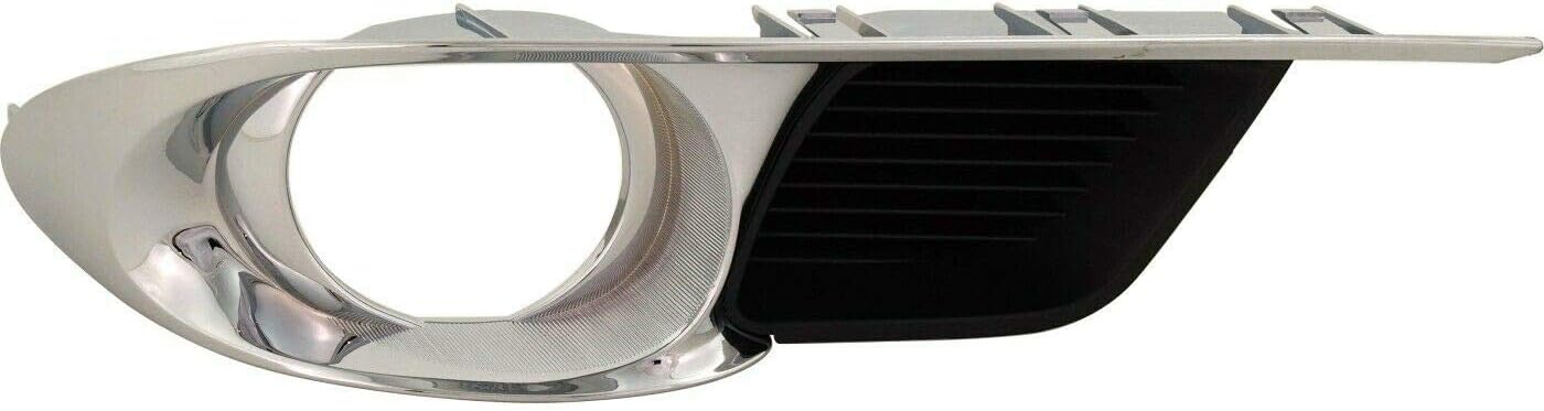 DAT AUTO PARTS Front Right Passenger Side Bumper Insert Fog Light Bezel Molding Cover Grille Trim Replacement for 2011-2012 Toyota Avalon Silver and Black Textured TO1039156 5203007040