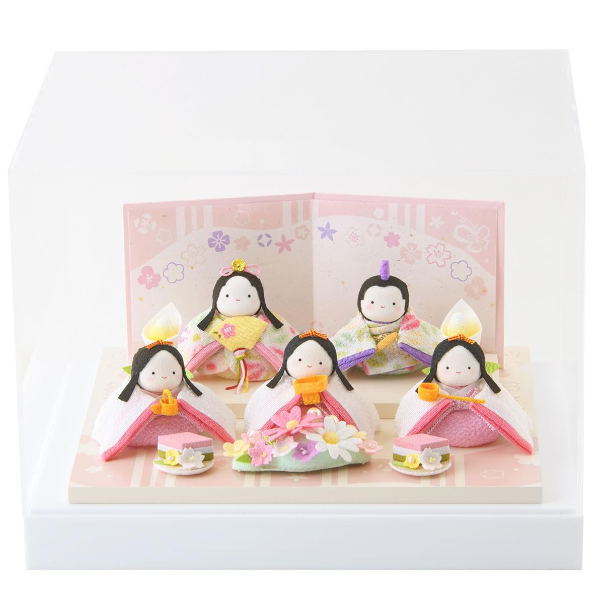 Amazon | 雛人形 ケース飾り コンパクト ちりめん ぽてりひな5人
