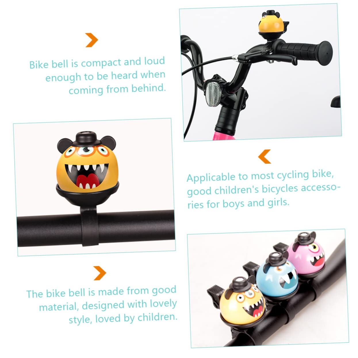 BESPORTBLE 5st Fahrradklingel Kinderfahrrad Regenfeste Fahrradhupe Für Mädchen Cartoon-Muster- Für Kinder Für Lenker Ding Ring Aluminiumlegierung Falten Baby