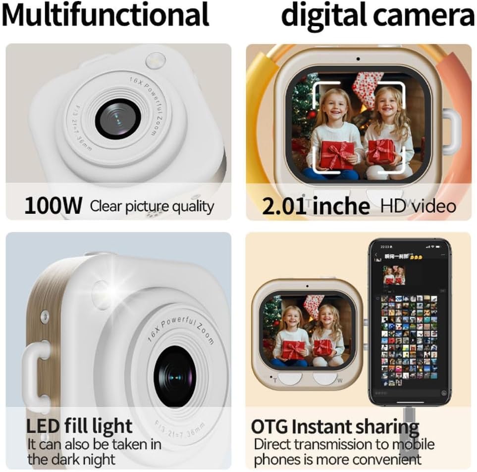 Fashionable Miniature Camera Alloy Vacuum Plating 100W Resolution Great for Street Photography Social Media Recording