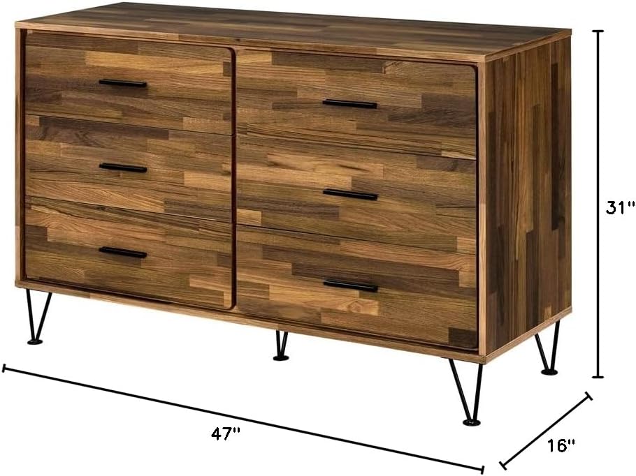 Acme Hestia 6-Drawer Wooden Dresser in Walnut Finish