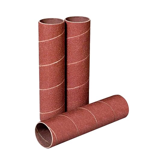 POWERTEC 11212 4.5 Inch Sanding Sleeves for Spindle Sander, 120 Grit, Aluminum Oxide Sandpaper Diameter 1 Inch – 3 Pack