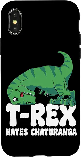 Funda iPhone X/XS T-Rex Chaturanga Yoga Brazos Cortos Dino Divertido