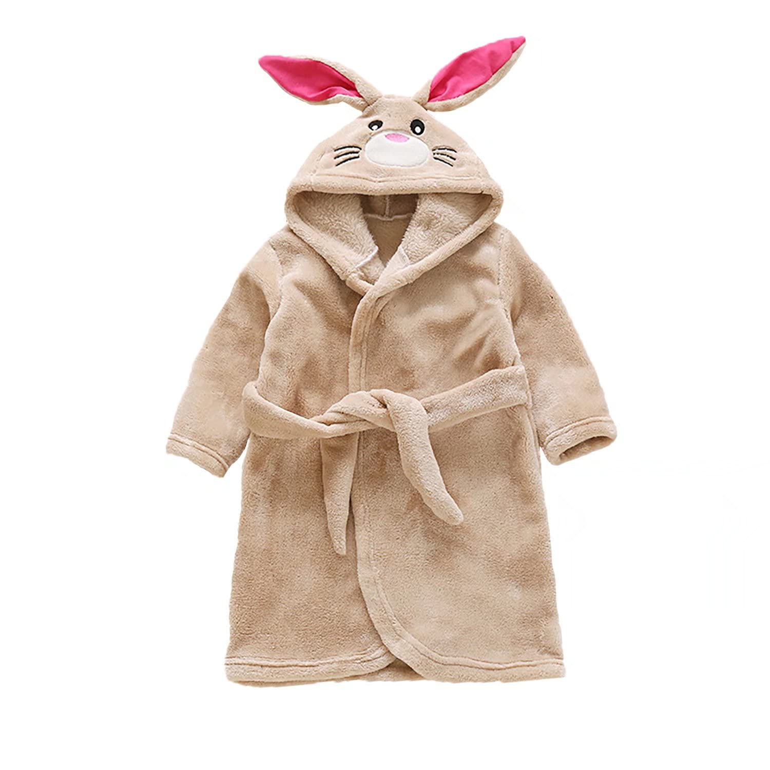 JUNG KOOK Toddler Baby boys Girls Cartoon Bathrobe Flannel Robe Winter Night-robe