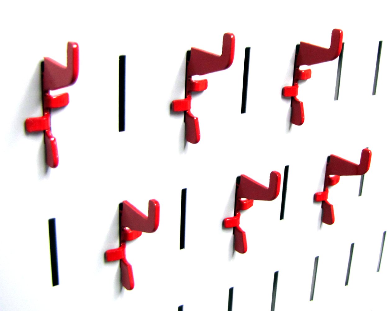 Wall Control Pegboard Hooks - Red Slotted Hooks -3