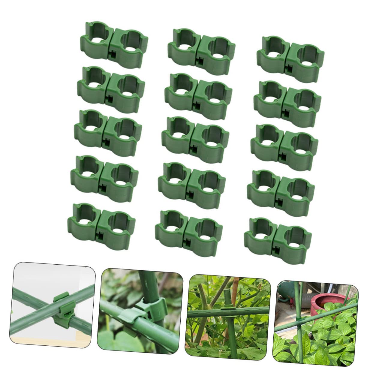 UPKOCH 4 Sätze Pflanzenbinder Verstellbare Rankhilfe Clips Für Gartenpflanzen Langlebige Und Leichte Kunststoffverbindungen Für Kletterpflanzen Und Pflanzentraining 50 Stück * 4