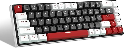 Miniatura 9 de MageGee Teclado mecánico portátil 60% para juegos, teclados compactos de 68 teclas con retroiluminación LED azul, teclado mini ergonómico con cable