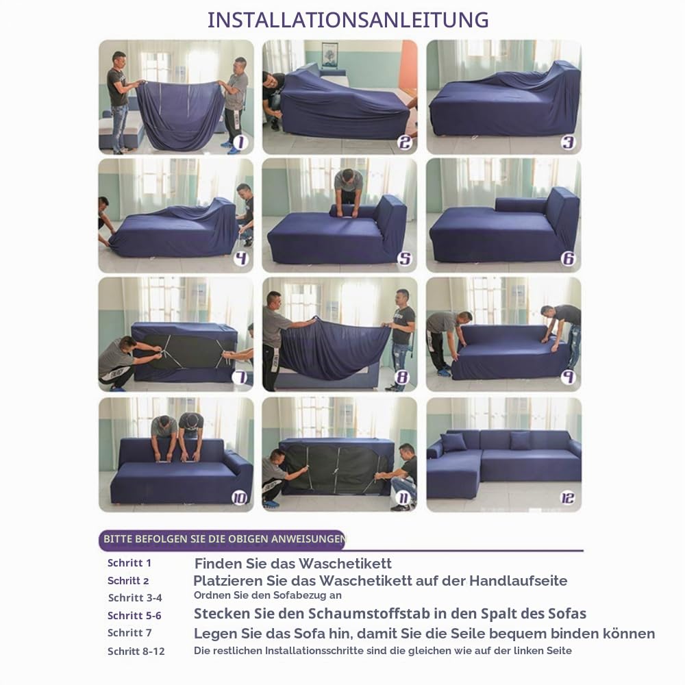Verdickte Plüsch sofabezug, mit Kissenbezug für Wohnzimmer L-Form Chaiselongue-Sofa (2 Stück zu bestellen), elastische rutschfeste sofaüberwurf (Dark Grey,4-Seater 235-300cm)