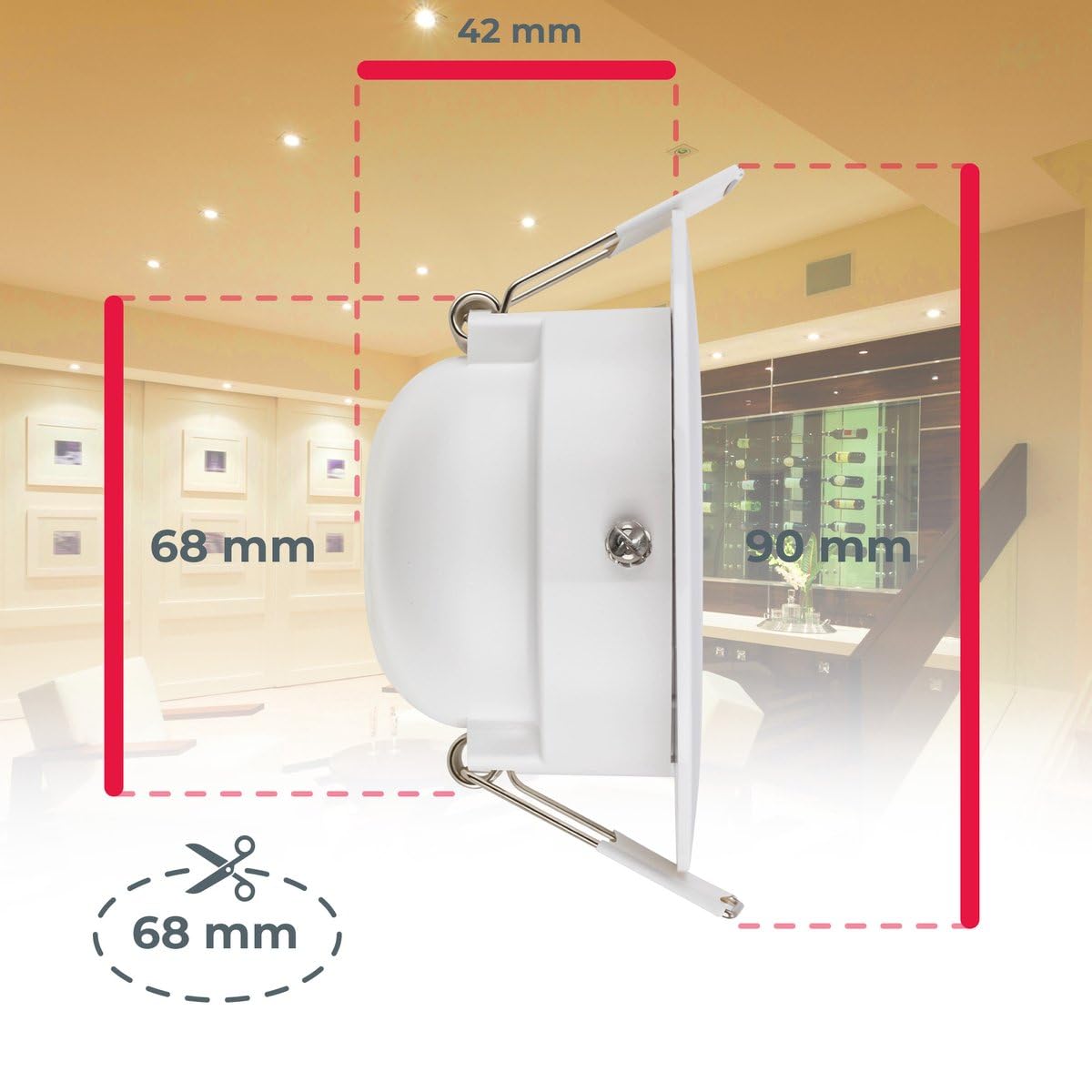 B.K.Licht - Set di 6 Faretto LED da Incasso 230V, Faretto LED Orientabili per il Bagno IP65, 9 x 4,2 cm (DxH), Bianco