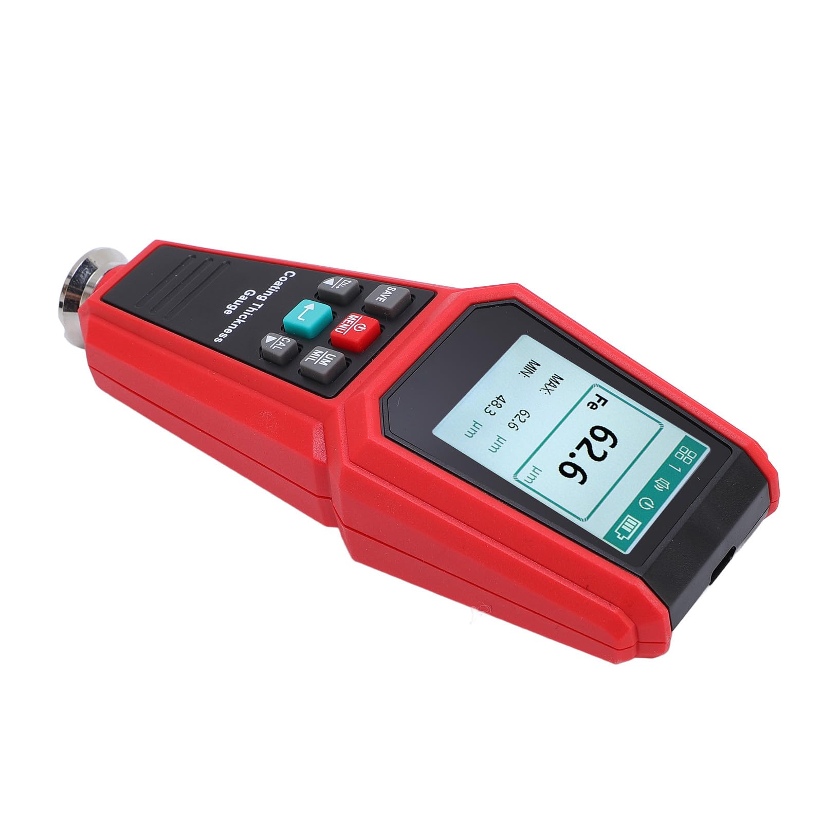 Probador digital de recubrimiento de pintura SustVita con resolución de 0,1 μm, medidor de espesor de recubrimiento de automóvil con rango de 0-1500 μm con pantalla giratoria de