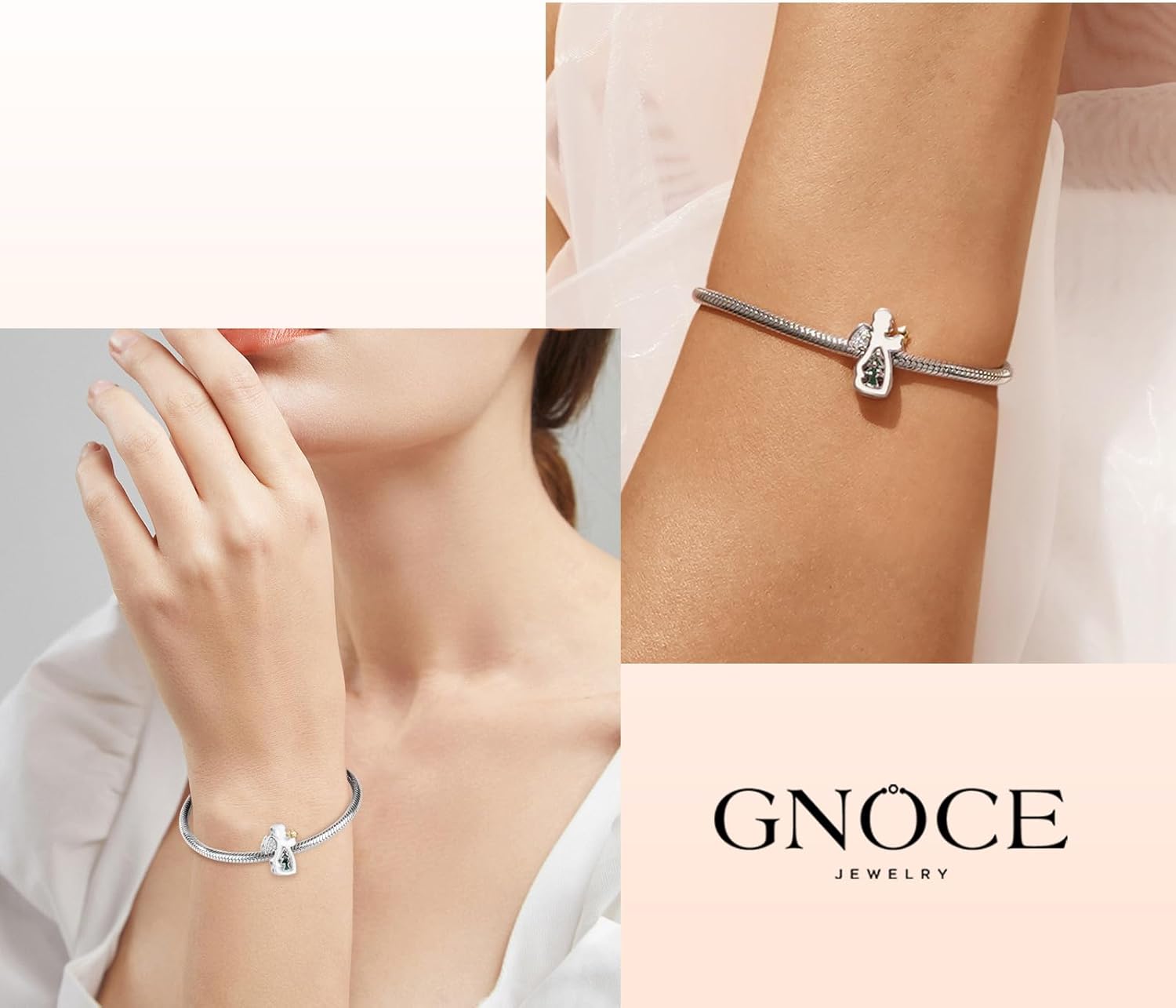GNOCE Angel Christmas Tree Charm Sterling Silver Bead Christmas Charm Fit Bracelet/Necklace for Women Wife/Jewelry Gift - Image 6