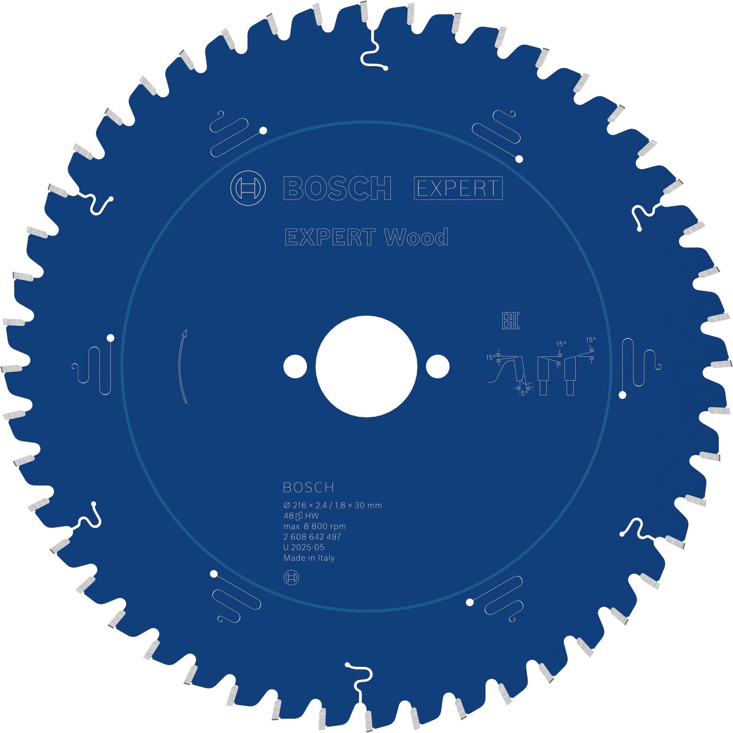 Bosch 2608642497 216 mm Circular Saw Blade for Wood, Blue