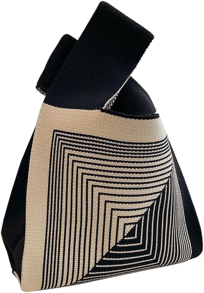 Crochet Wrist Handbag for Women Wristlet Handbag Sleeve Knot Pouch Port...
