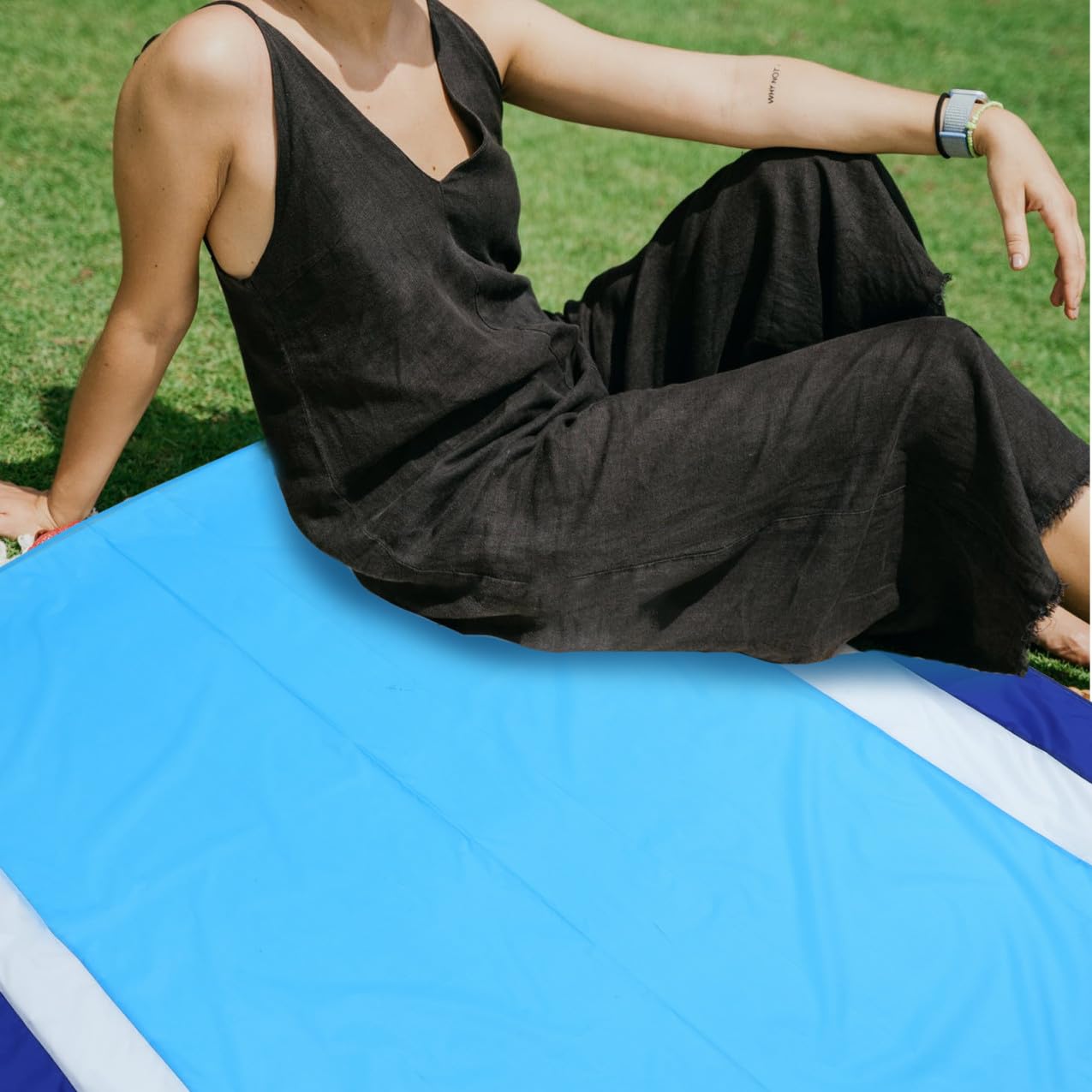 Yardwe 4 Piezas Estera de pícnic Beach Mat Beach Blanket Praia de Picnic para Acampar Cojines Exteriores Impermeables Acampar Aire de Playa Impermeable 210T de Nylon