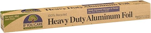 If You Care Rollo de papel de aluminio resistente, 30 pies cuadrados, plateado