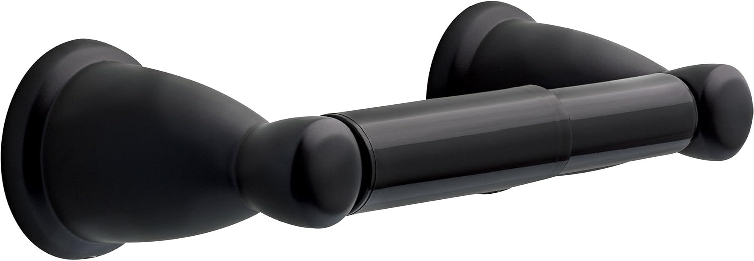 Franklin Brass Kinla Spring (1-Pack) Toilet Paper Holder Matte Black Tissue Roll Spring-Loaded Rod, Organization and Storage, Wall Mounted Bathroom Accessories KIN50-MB