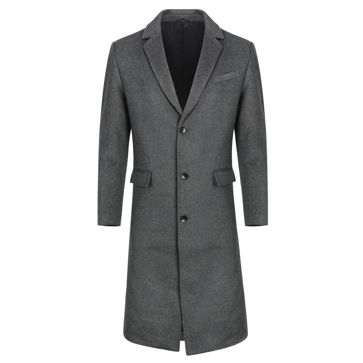 Allthemen Cappotto da Uomo Lungo Invernale Coat In Lana Outerwear Slim Fit Colletto Risvolto Trenchcoat Business