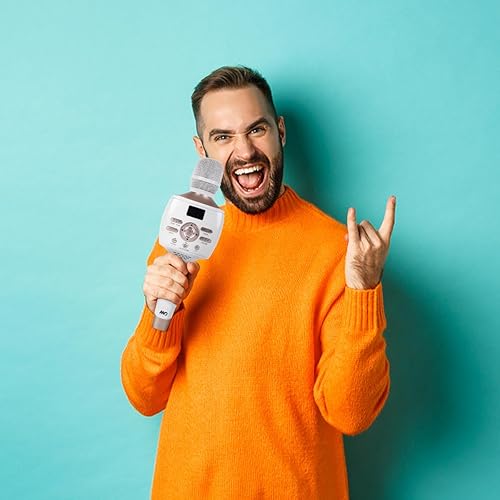 Miniatura 3 de MEINIAO Micrófono de karaoke con pantalla digital, micrófono Bluetooth portátil de mano para fiesta, karaoke, música y grabación, todo iOS Android