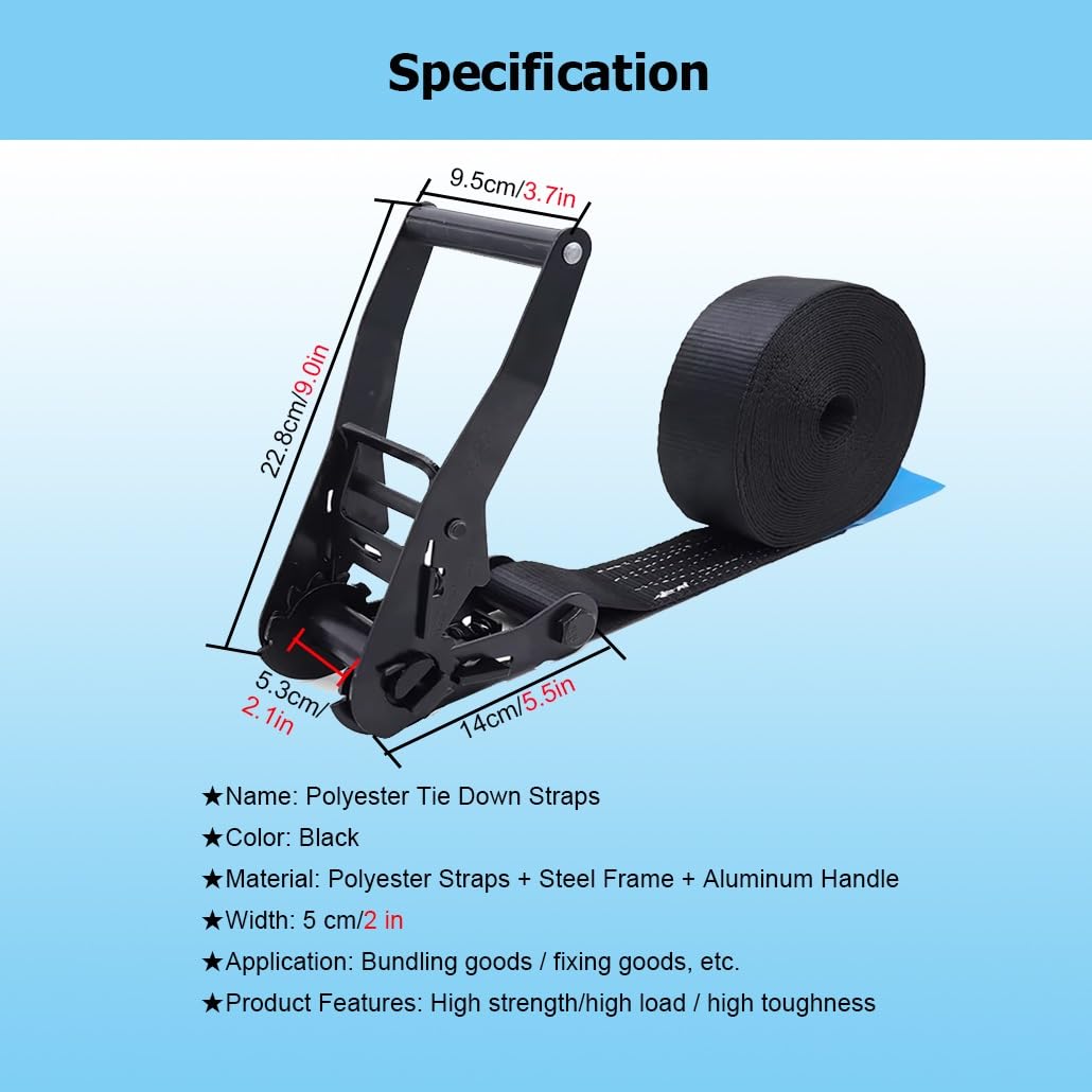 Endloser Ratschengurt, 0,5000 kg Bruchfestigkeit, robuste Spanngurte für Motorrad, ATV, Ausrüstungssicherung, Hochzeitsbühnen, 1 Set, 13,0 m
