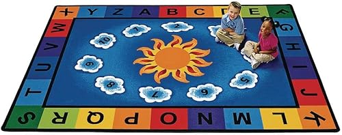 Miniatura 9 de Carpets for Kids 9416 Sunny Day - Alfombra de aprendizaje y juego de 8 pies 3 pulgadas x 11 pies 8 pulgadas ovalada