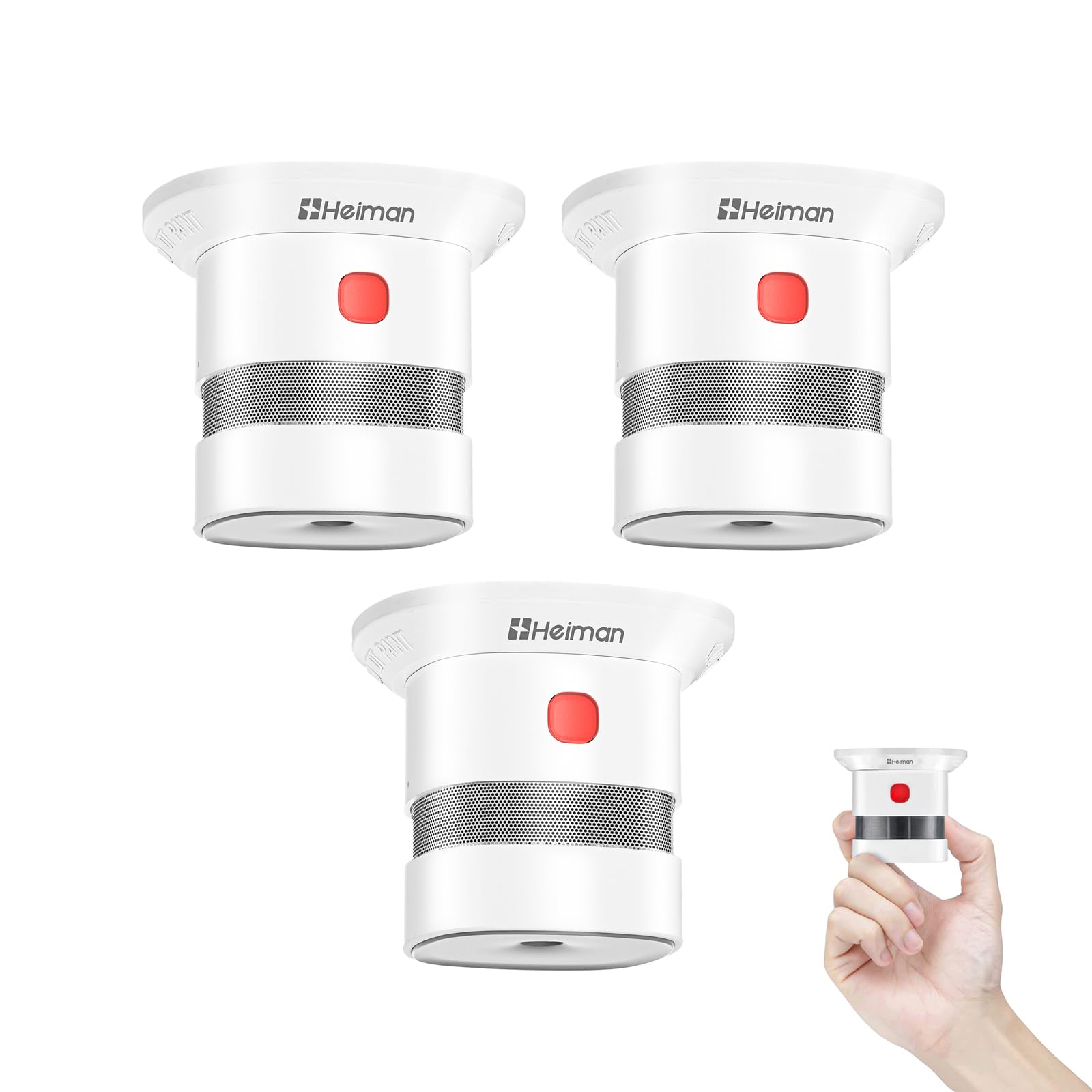 Mini Smoke Alarm, Small Smoke Detector with 10-Year Battery Life(Included), Reddot Award, EN14604, CE Certified Independent Smoke Detector Photoelectric Sensor (3 Pack)