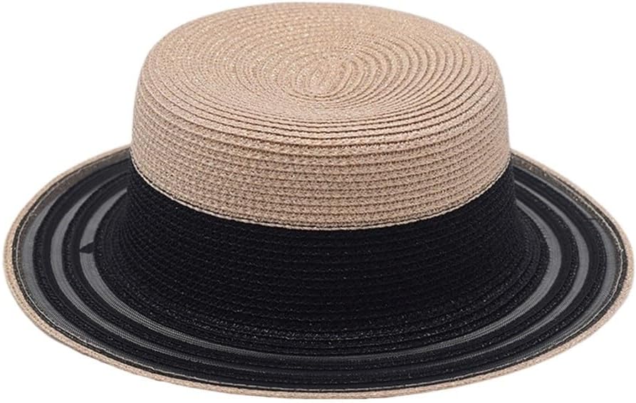 Sun Protection and Shading Hat, Flat Top Color Matching Striped Breathable Beach
