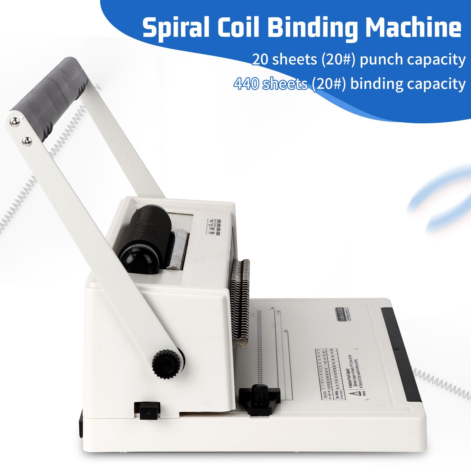 Vagbstu Spirale Binding Machine con Elettrico Coil Inserter
