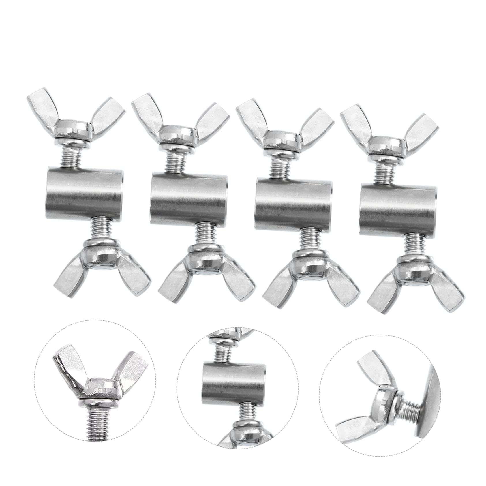 Ciieeo Wire Rope Clips Cables 4pcs Wire Rope Butterfly Buckle Stainless Steel for Rigging Temporary Guards