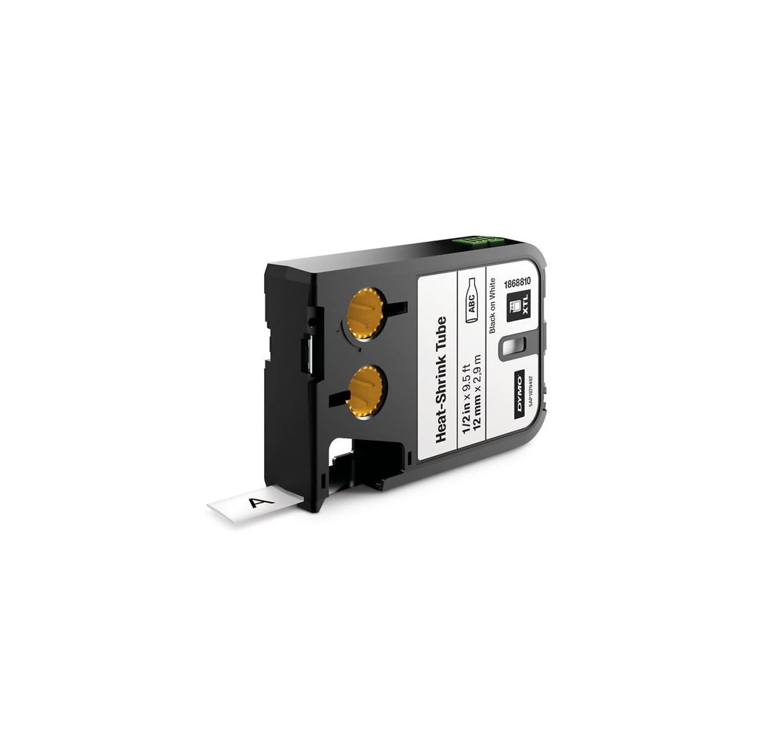 DYMO XTL guaina termorestringente 12 mmnero su bianco