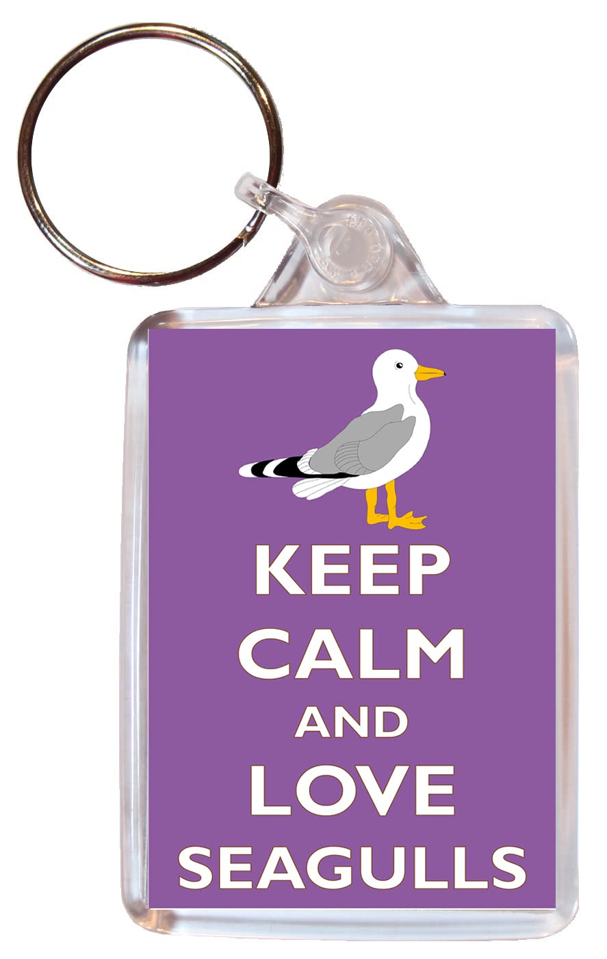 Baked Bean Store Keep Calm and Love Seagulls - Double Sided Keyring BBSKNO101