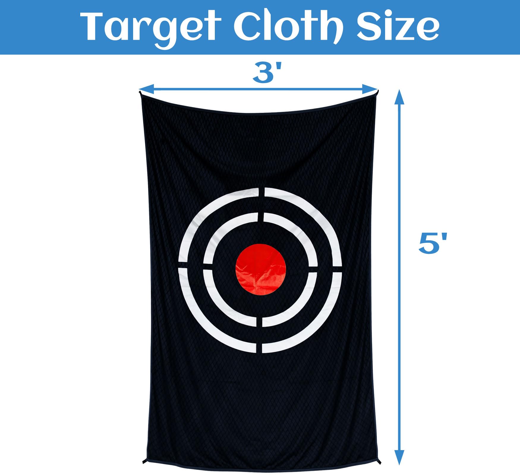 Golf Target Cloth for Net Replacement - 5x3FT Indoor/Outdoor Golf Practice Target