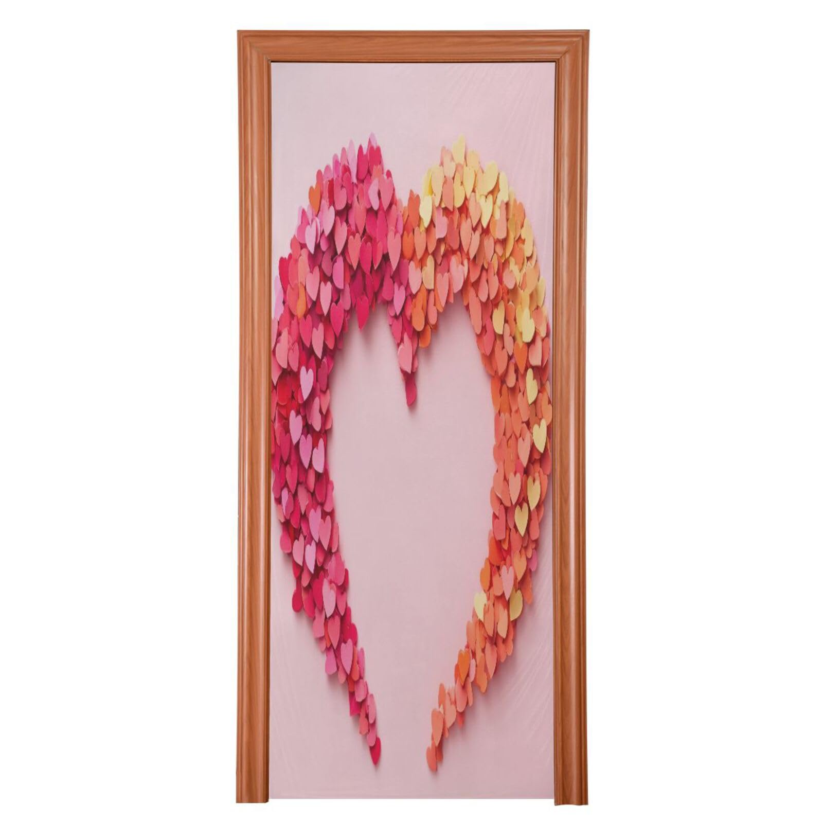 FLildon Cute Hearts Love Shape Valentine's Day Door Cover Decoration, Party Accessory Porch Decor for Festive Ornament Room Door Covers 32 x 79 Inch