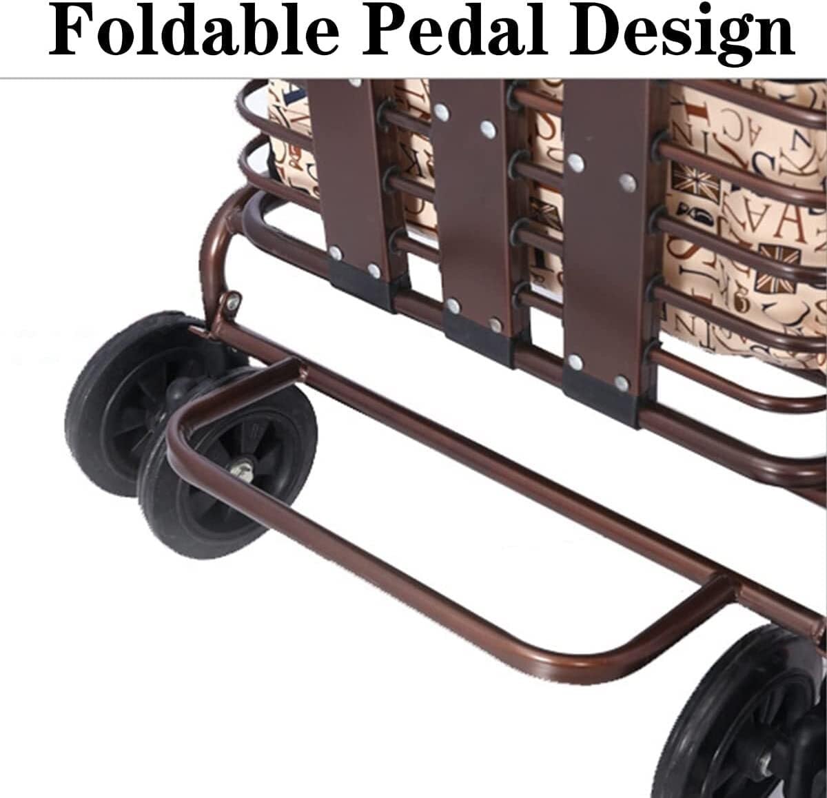 Carrello Spesa Carrello Deambulatore con Sedile E Ruote della Spesa Pieghevole per Anziani Rollator Portatile Leggero da Passeggio Carrelli Ruote | A