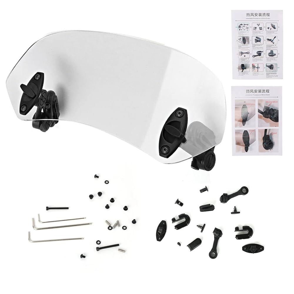 Extension Pare-Brise Moto Réglable - Déflecteur Vent Universel Pour Plus De Confort
