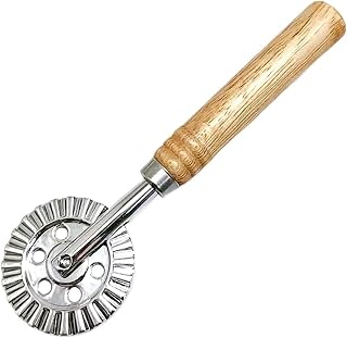 Pizza Wheel Cutter, Pasta Cutter Wheel,Wooden Handle Fluted Ravioli Wheel Crimper | Dough Decorator, Ravioli Crimping Tool Cookie Cutter for Home and Kitchen | hjulpressare | degdekoratör, ravioli pressverktyg Cookie Cutter för och