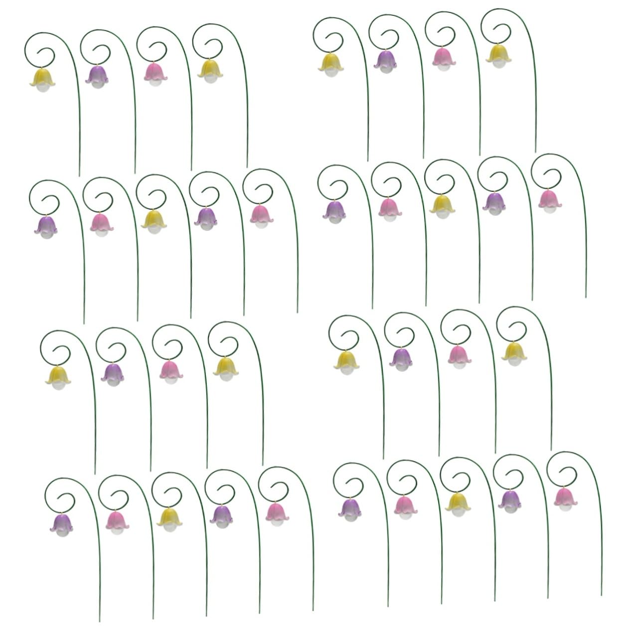 UPKOCH 4 Sätze Maiglöckchen-blumenarrangement Ornamente Gartendekoration Hochzeit Blumen Im Freien Dekorative Rasenpfähle Simulationsblumeneinsatz Blumenstab Blumenpfähle Harz 9 Stück * 4