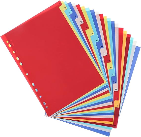 21 Pack Binder Dividers, Multicolor Tab Dividers for 3