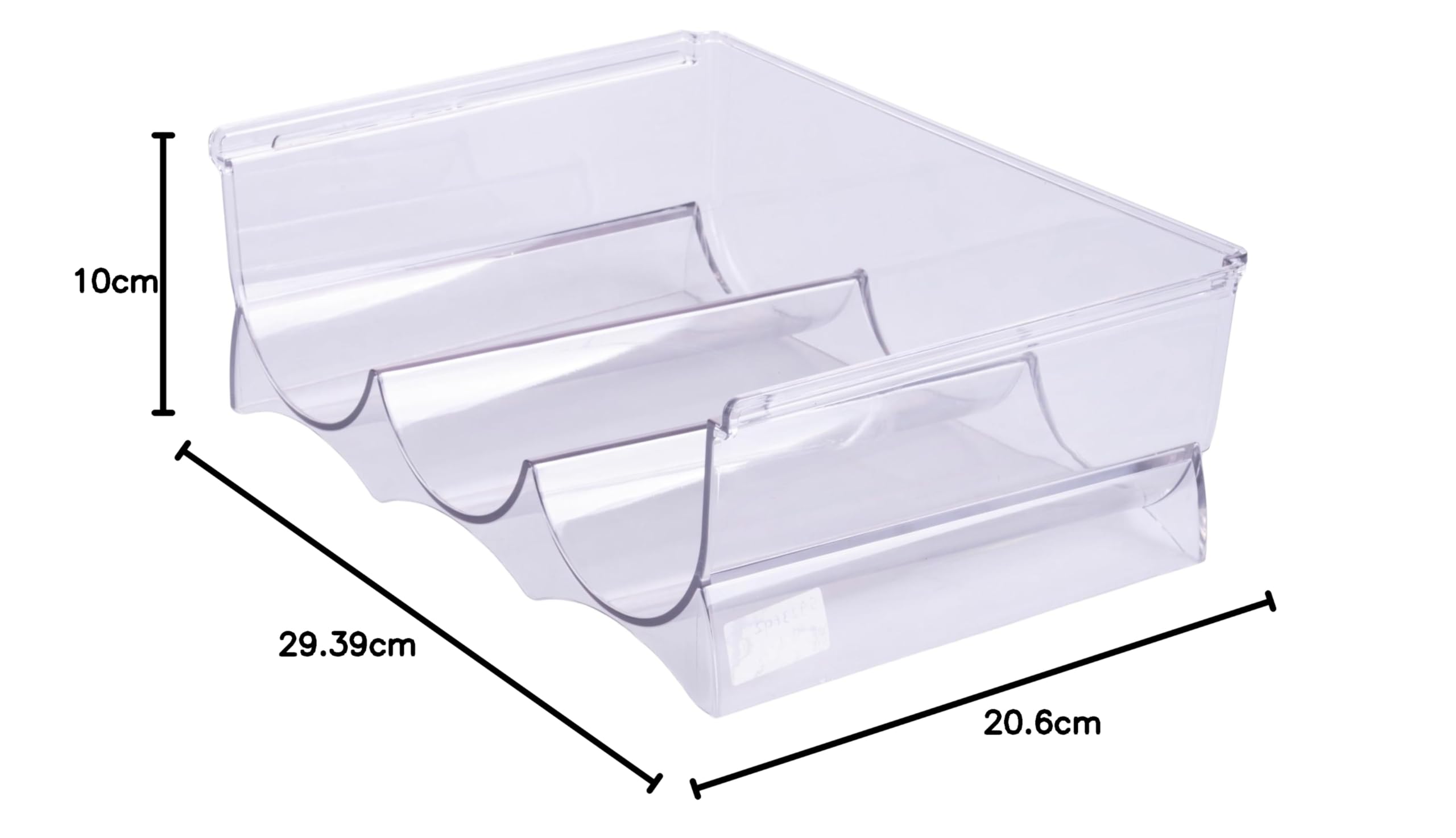 Portabottiglie da frigo 29,4x20,6x10 cm 3 vani, in plastica PET, trasparente, Sìordine