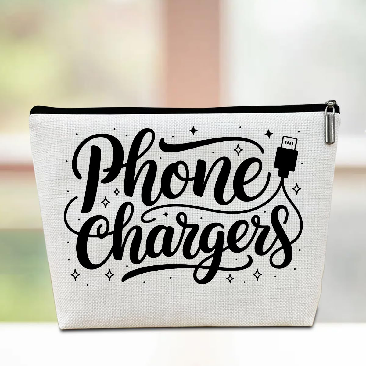 Phone Chargers Makeup Bag, Large Capacity Makeup Case Organizer Cosmetic Bags, Portable Pouch Purse Travel Essentials Toiletries Accessories, Travel Birthday Gifts for Women