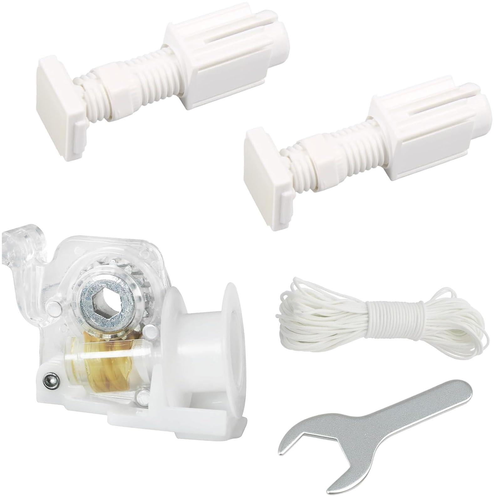 No Drill Blinds Brackets for Windows, White Adhesive Rotary Brackets, Rental-Friendly Blinds Kit for Bedroom Kitchen Offices Hotel