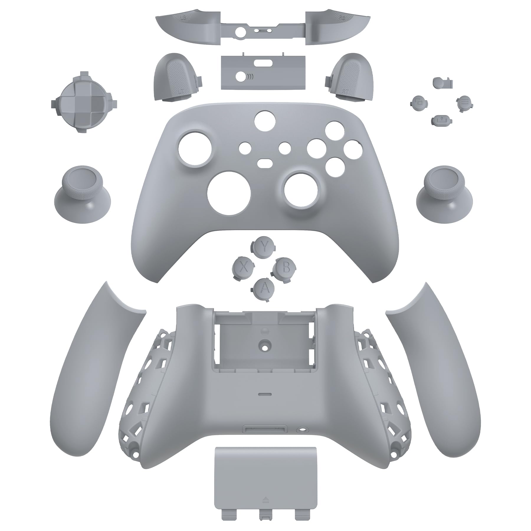 eXtremeRate Carcasa para Xbox Series X S Mando Accesorios Carcasa Completa Protector Placa Trasera Funda Frontal Empuñadura Agarre Botones para Xbox Serie S X Control-No Incluye Mando(New Hope Gray)