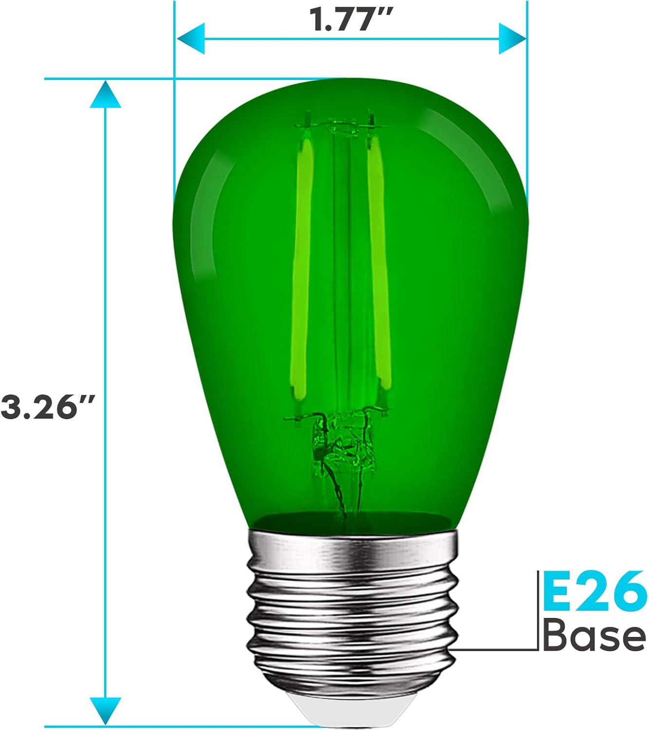 Dimensions of LUXRITE S14 LED Light Bulb