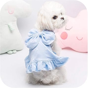 Amazon Co Jp かわいいボウタイ犬ドレススリング子犬ペットスカート服犬プリンセスペット犬の服小型犬結婚式衣装 Blue Xxl Pet Supplies