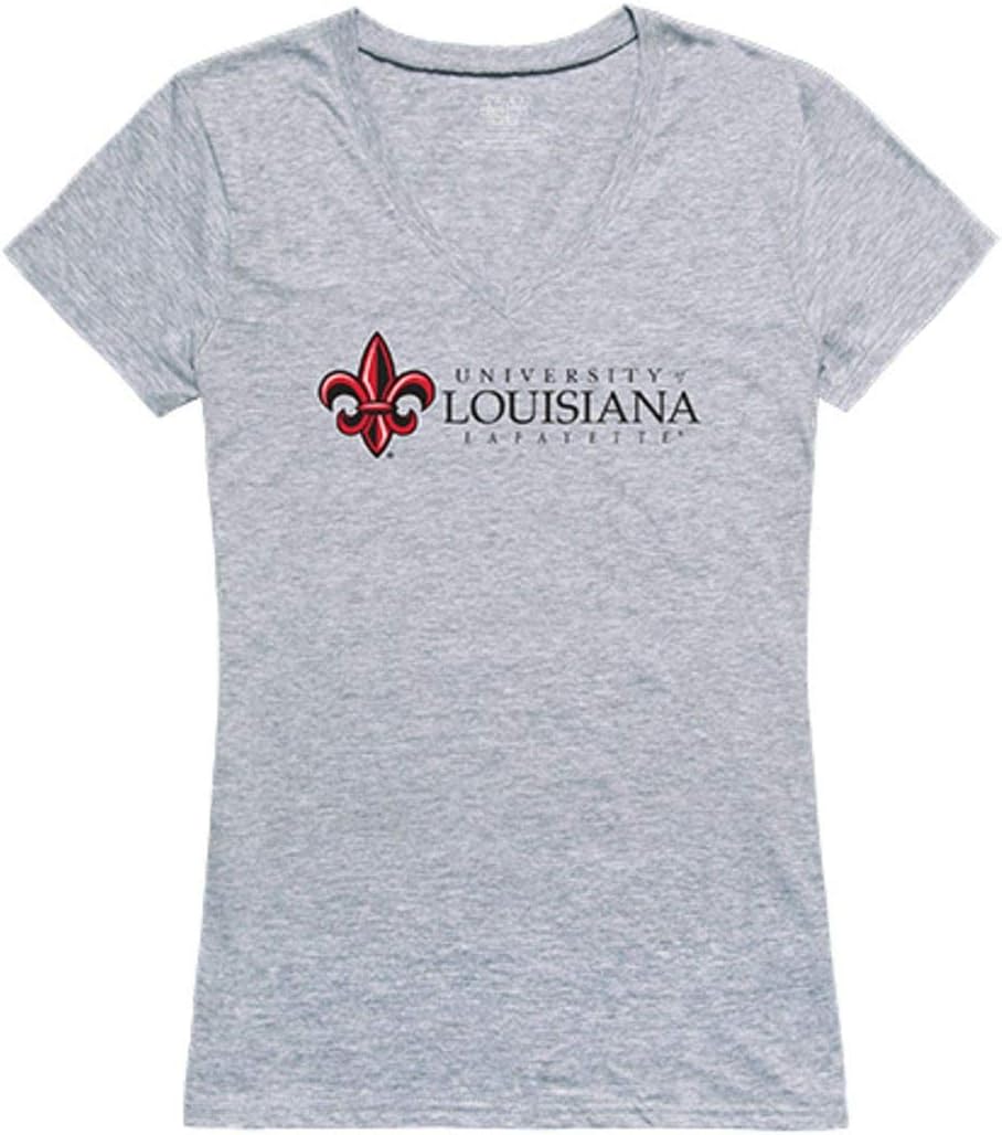 W RepublicUniversity of Louisiana at Lafayette Ragin' Cajuns NCAA Women's Seal Tee T-Shirt Heather Grey