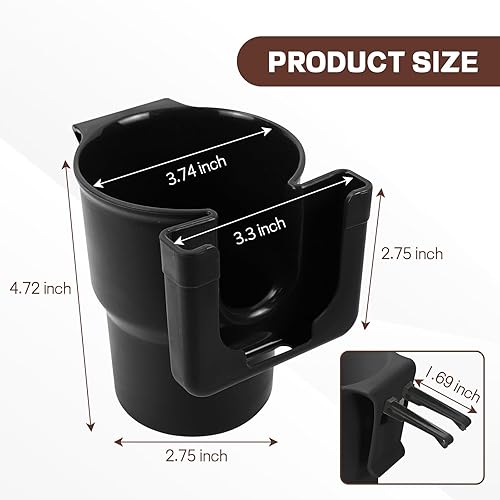 Miniatura 2 de Organizador de portavasos para automóvil, soporte para teléfono de bebidas 2 en 1, botella multifunción y soporte para teléfono para ventilación de