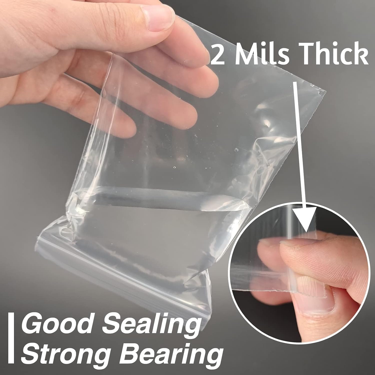 200Pcs 2x3 Inch Plastic Zip Bags, Clear, 2 mil Thick image 4