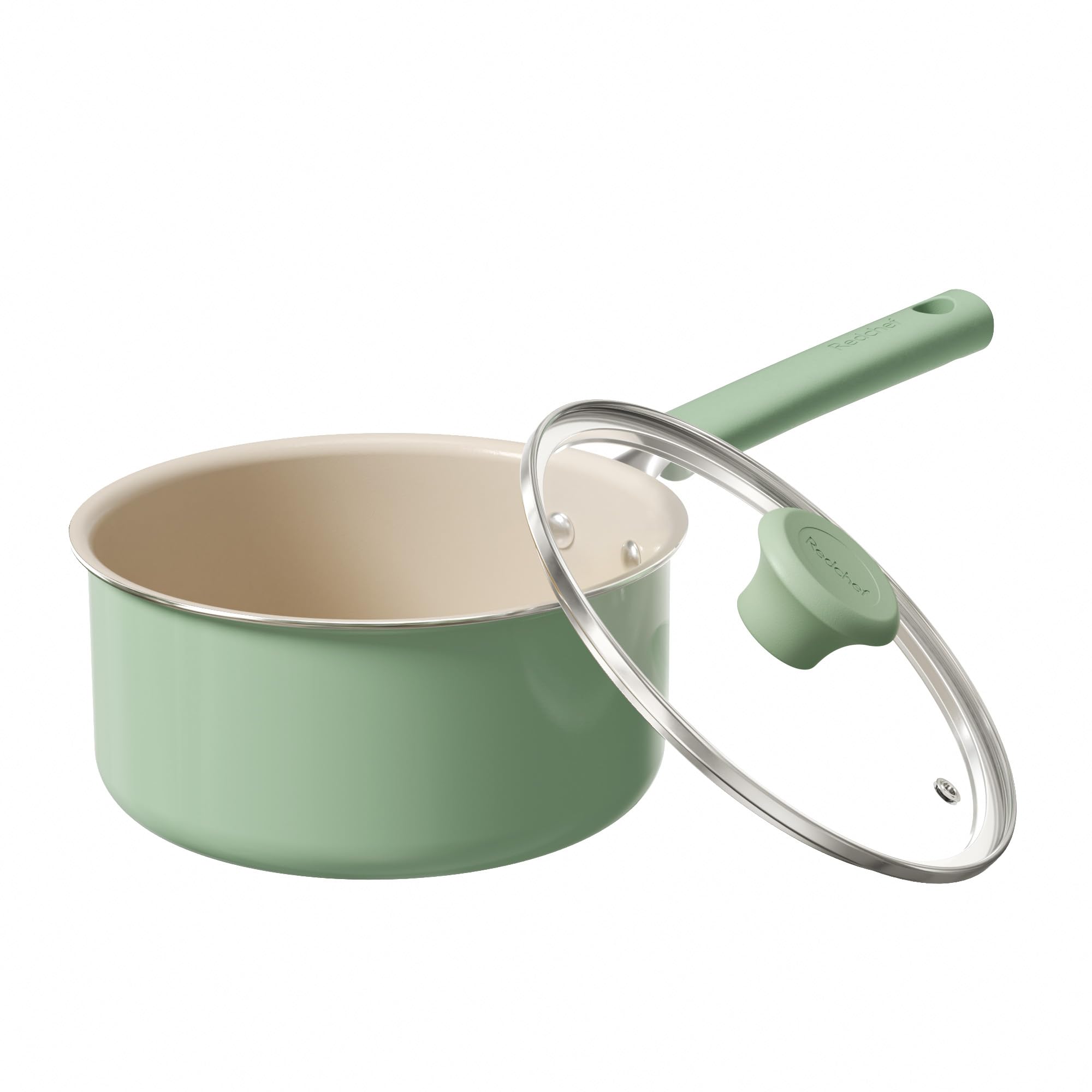 Redchef Ceramic Nonstick Saucepan with Lid, 2.5QT