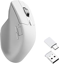 Keychron M6 Wireless Mouse, 2.4 GHz/Bluetooth 5.1/Wired Mouse, PixArt 3395 Sensor, Programmable Buttons, Side Scroll Button, Up to 26,000 DPI/650IPS, 2.8 oz (78 g), Lightweight Ergonomic Design for